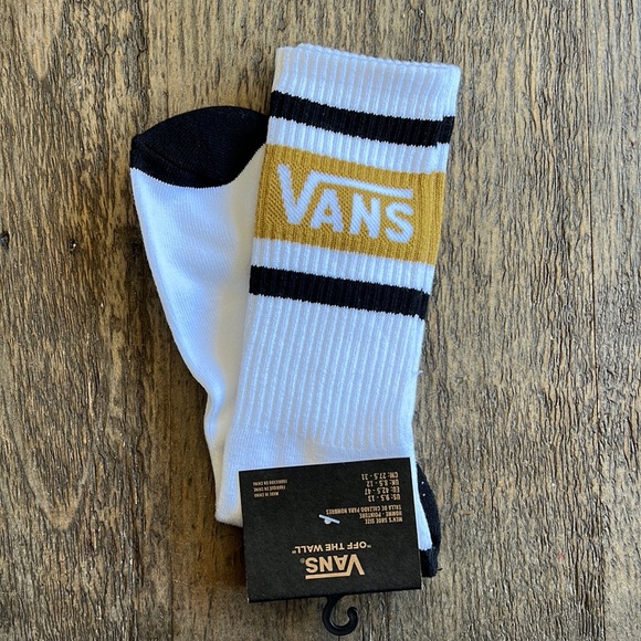 Vans Other - Vans crew sock size M 9.5-13/W 11-14.5. White/gold yellow/black. NWT